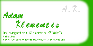 adam klementis business card